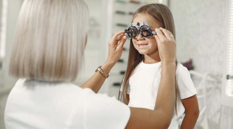 Girl during Eye Examination